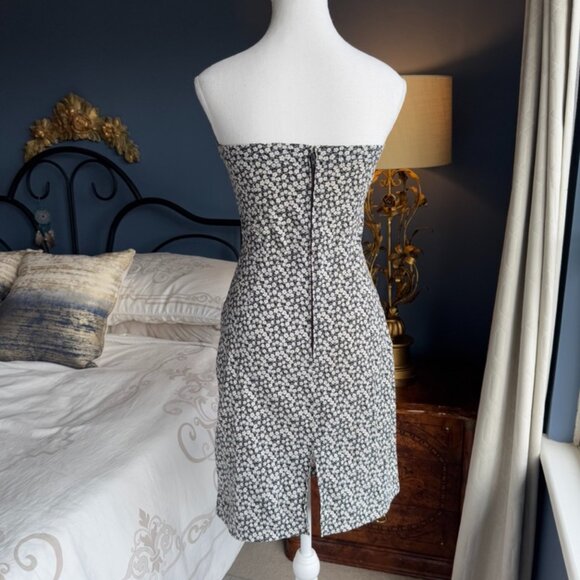 Vintage Y2K Le Chateau Black Floral Strapless Tube Dress - Picture 6 of 14